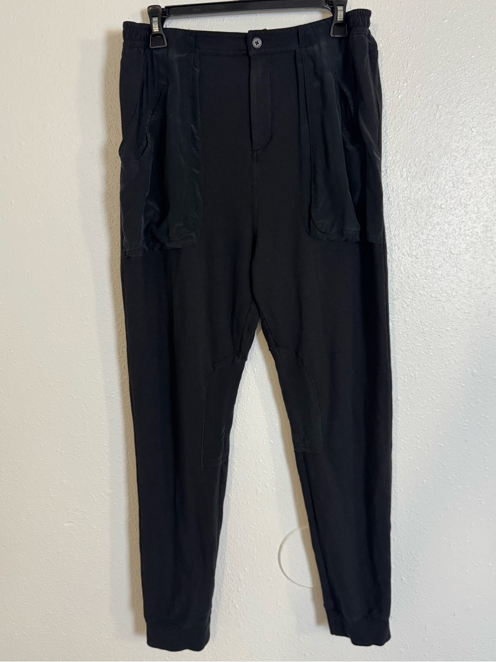 Alexander Wang black pull on silk trim jogger pants